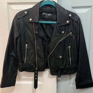 Nasty Gal Cropped Black Biker Jacket